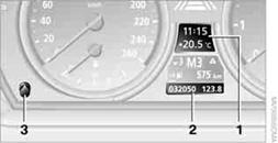 1 Uhrzeit, Außentemperatur und Datum