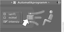 Sie können die Temperatur im Oberkörperbereich auch über iDrive anpassen.