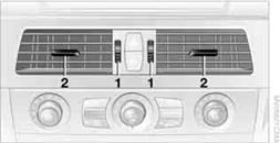 1 Rändelräder zum stufenlosen Öffnen und Schließen der Ausströmer