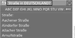 3. Ins zweite Feld von oben wechseln und die Straße eingeben.